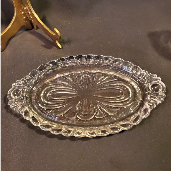 Vintage Cambridge Mini Open Cream N Sugar w Tray in Caprice Clear (Stem 300) - Picture 3 of 9